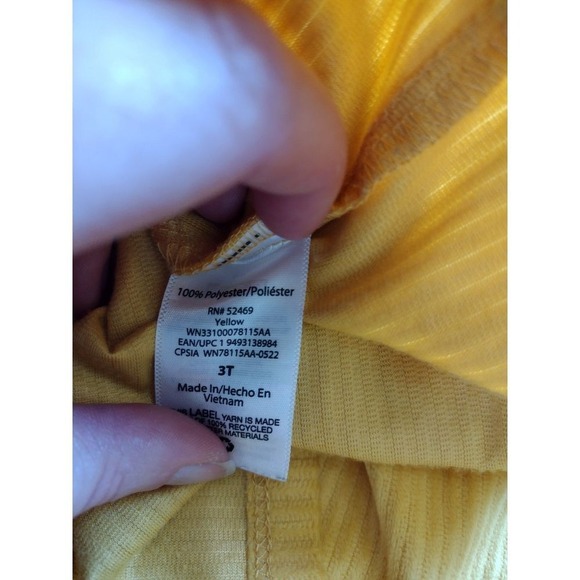 Wonder Nation Toddler Girls Yellow Corduroy Ruffle Strap Jumper Skirt 3T - Picture 6 of 6